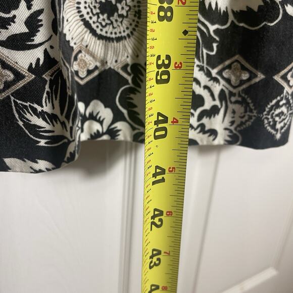 Vintage 70s Krist Gudnason California Dress Women Medium Black White Tan Floral - Picture 6 of 10